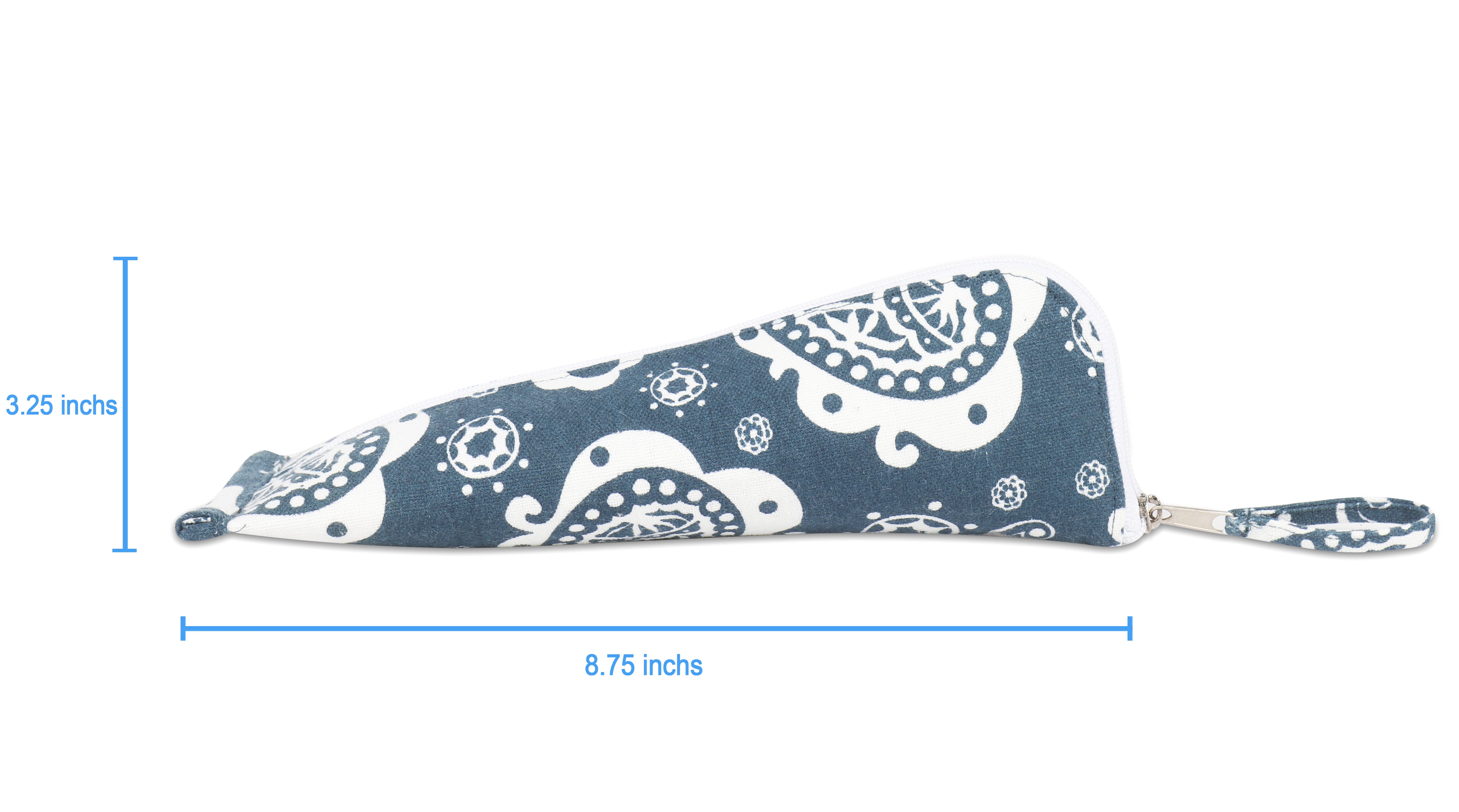 Cotton Dark Grey Pencil Pouches - Pack of 2 pcs