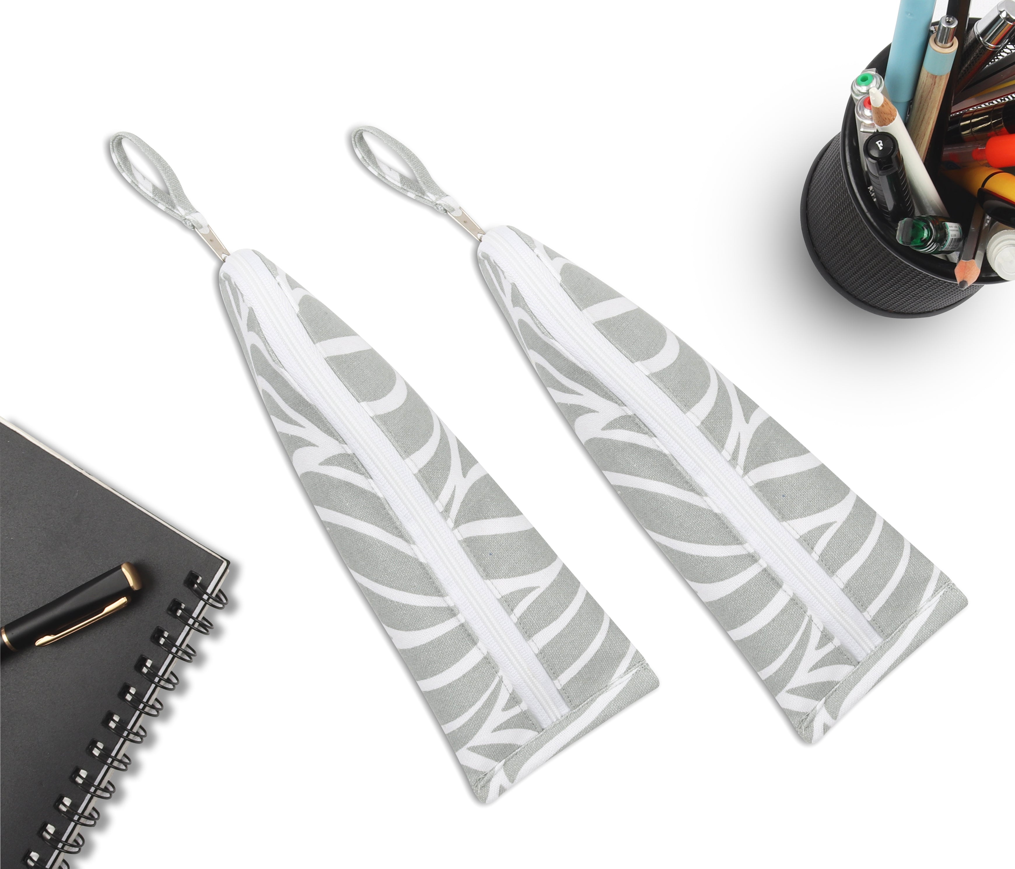 Cotton animal Grey Dot Pencil Pouches - Pack of 2 pcs