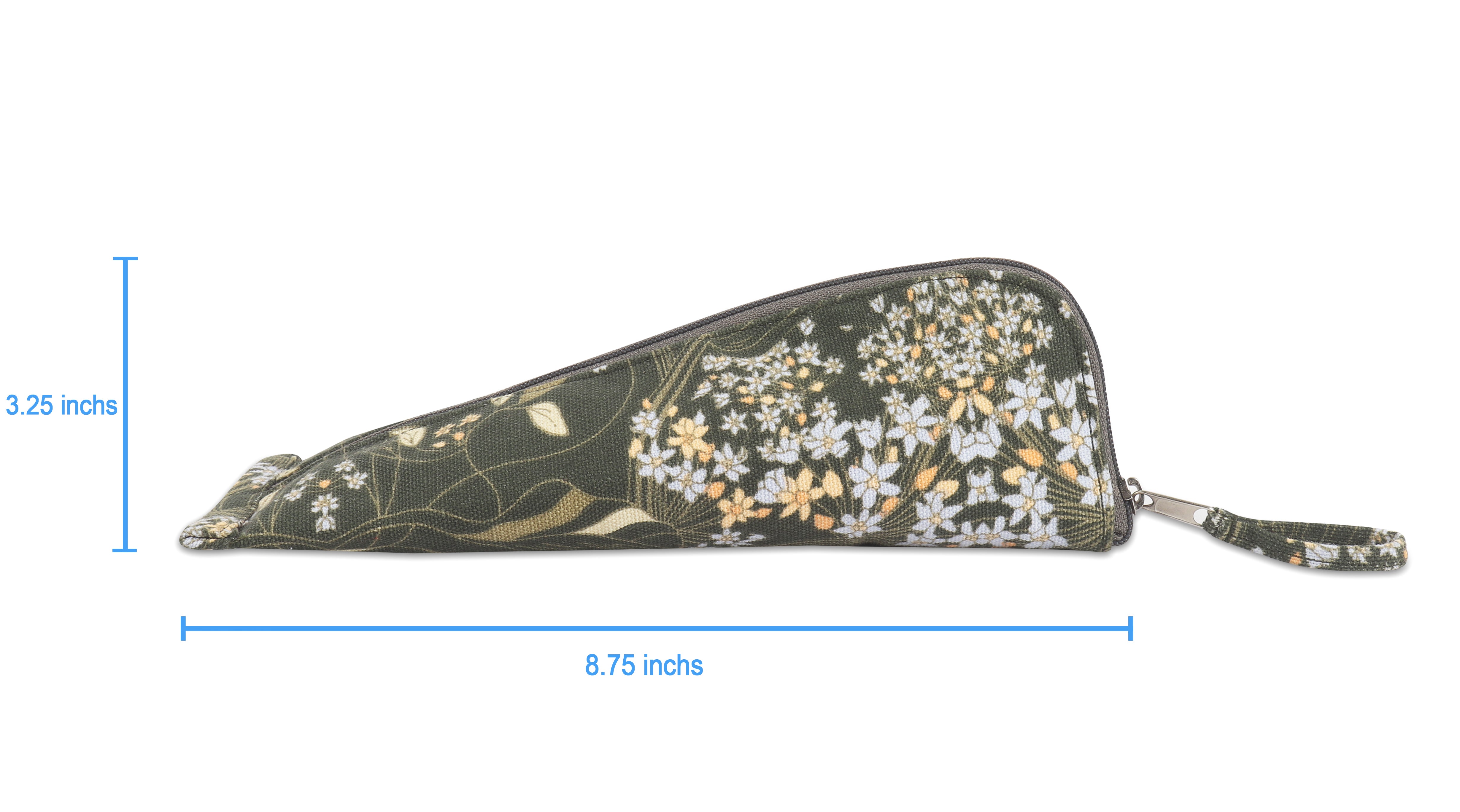 Cotton Brown Orange Floral Pencil Pouches - Pack of 2 pcs