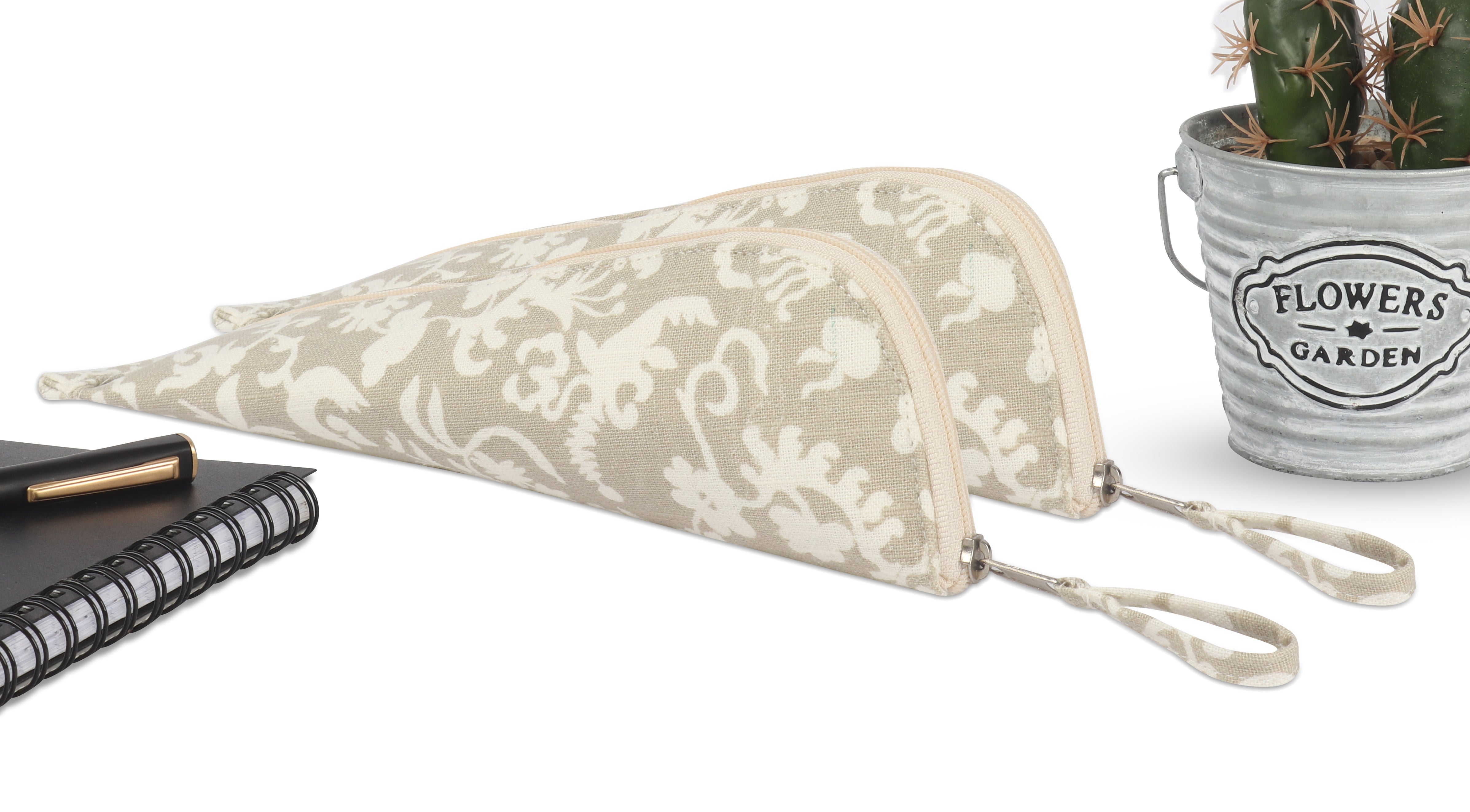 Cotton Green Sandal Pencil Pouches - Pack of 2 pcs