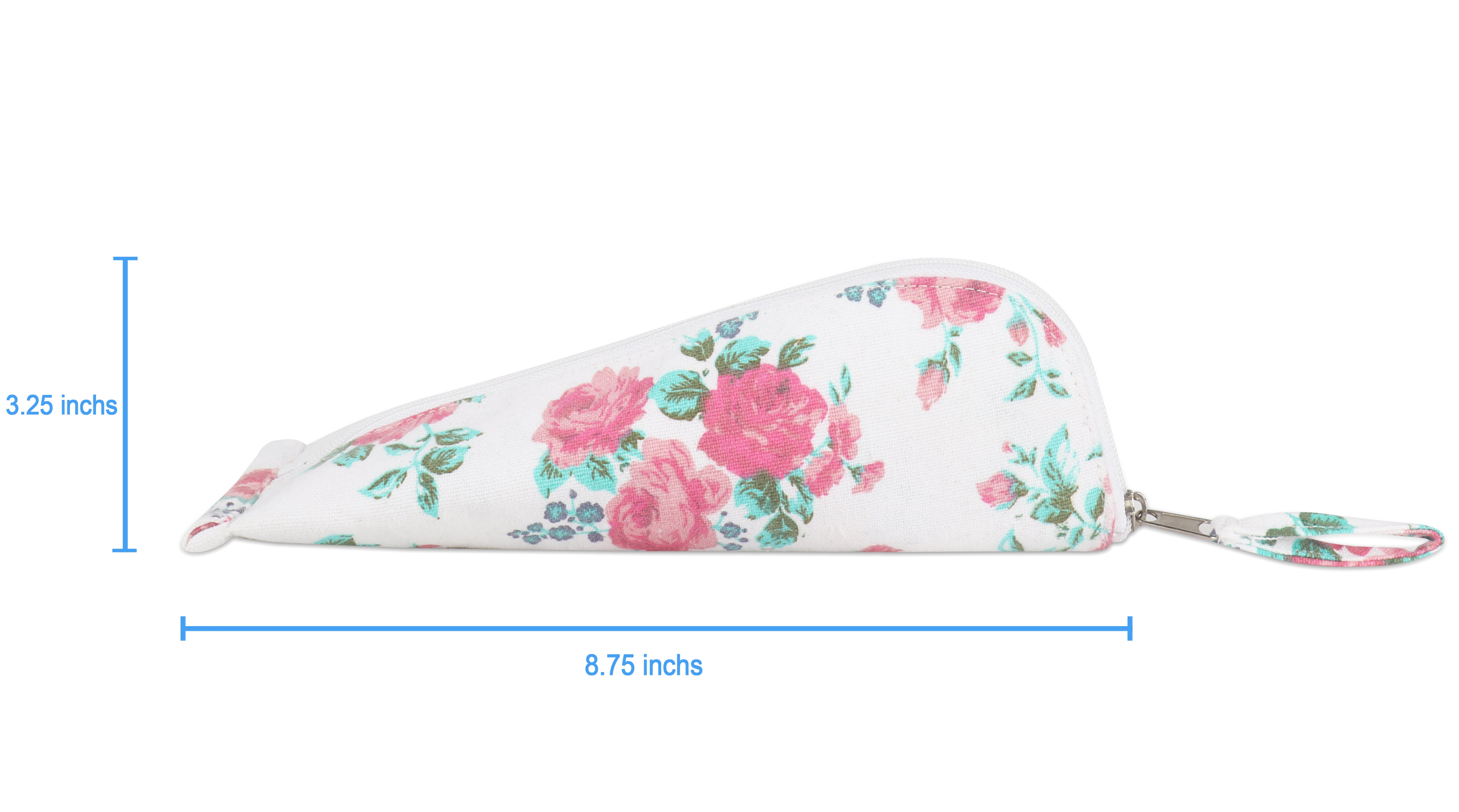 Cotton Green Rose Pencil Pouches - Pack of 2 pcs