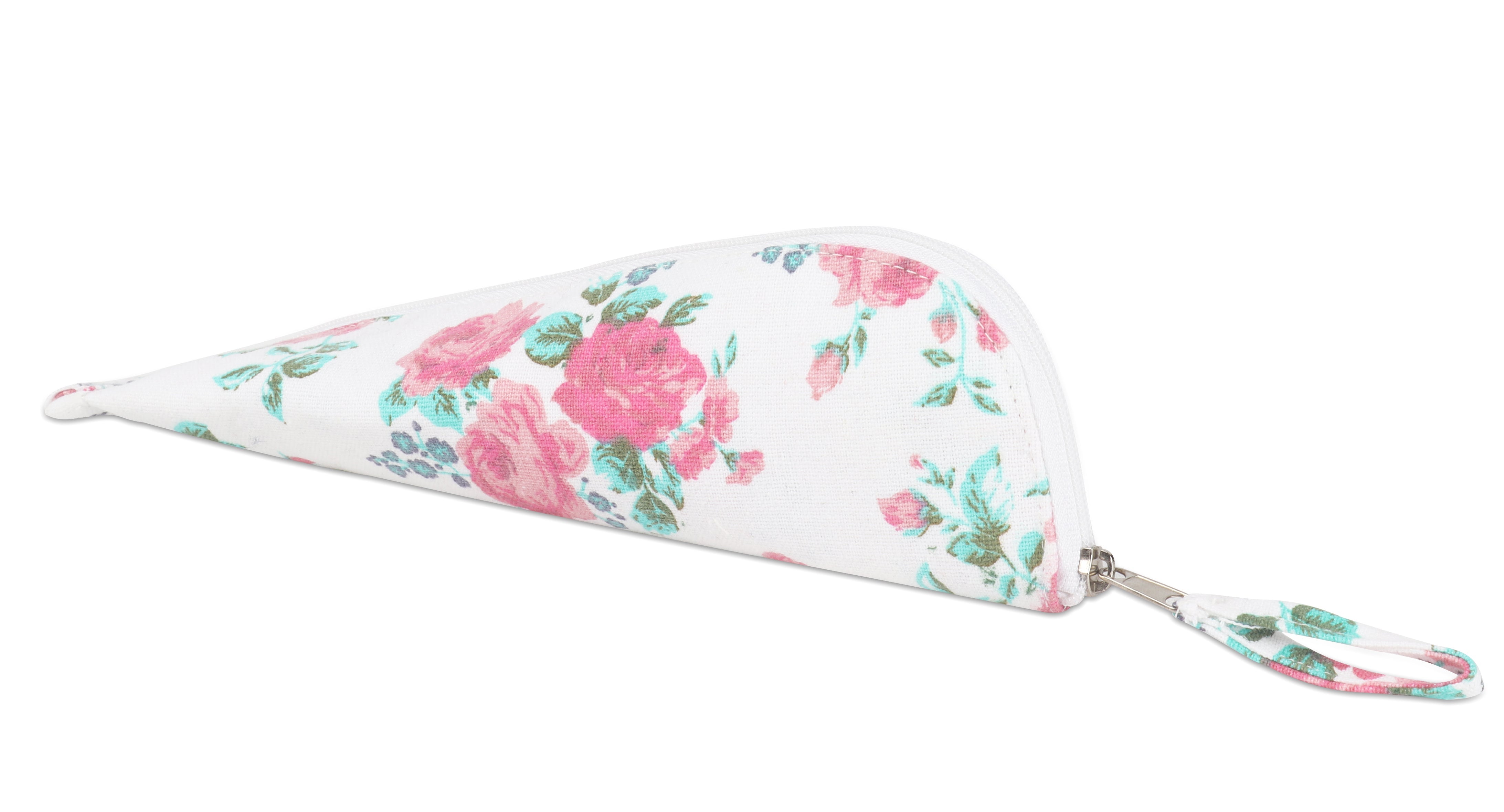 Cotton Green Rose Pencil Pouches - Pack of 2 pcs