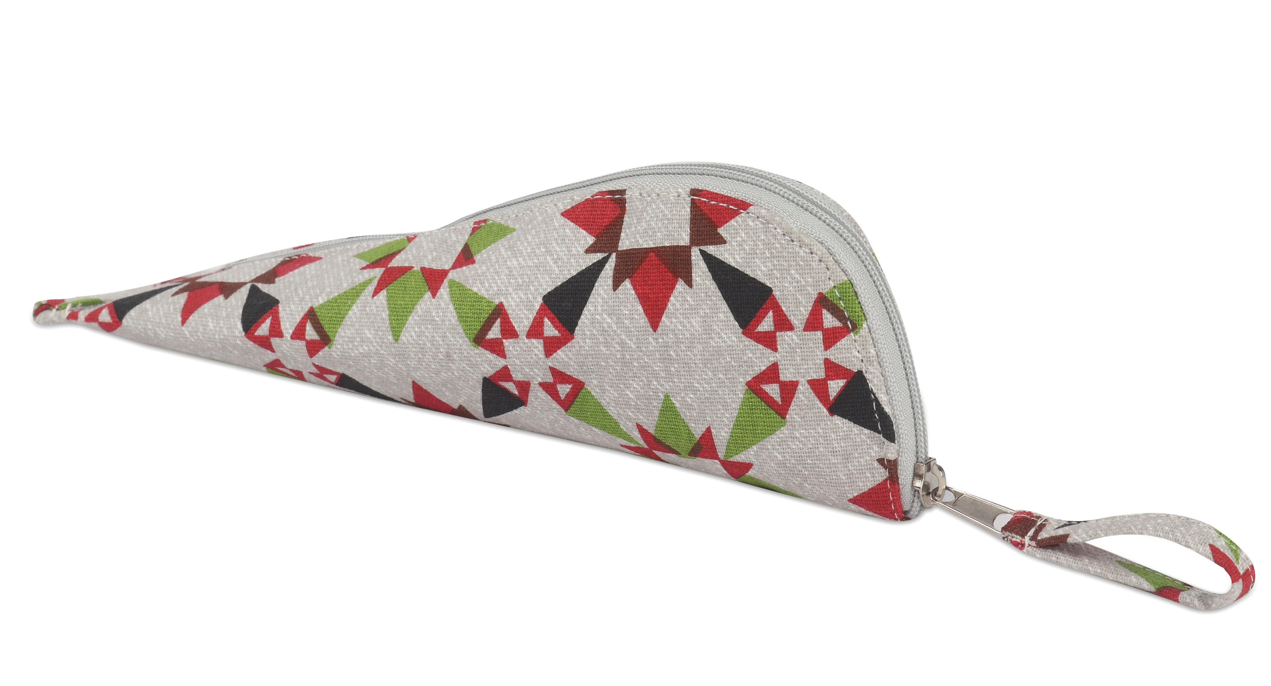 Cotton Green Red Star Pencil Pouches - Pack of 2 pcs