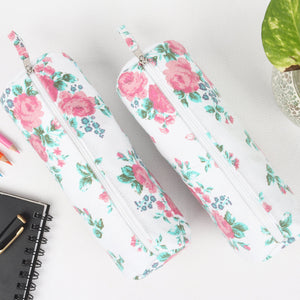 Cotton Rose Floral Pencil Pouches - Pack of 2 pcs