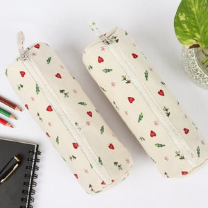 Cotton Sandal Red Heart Pencil Pouches - Pack of 2 pcs