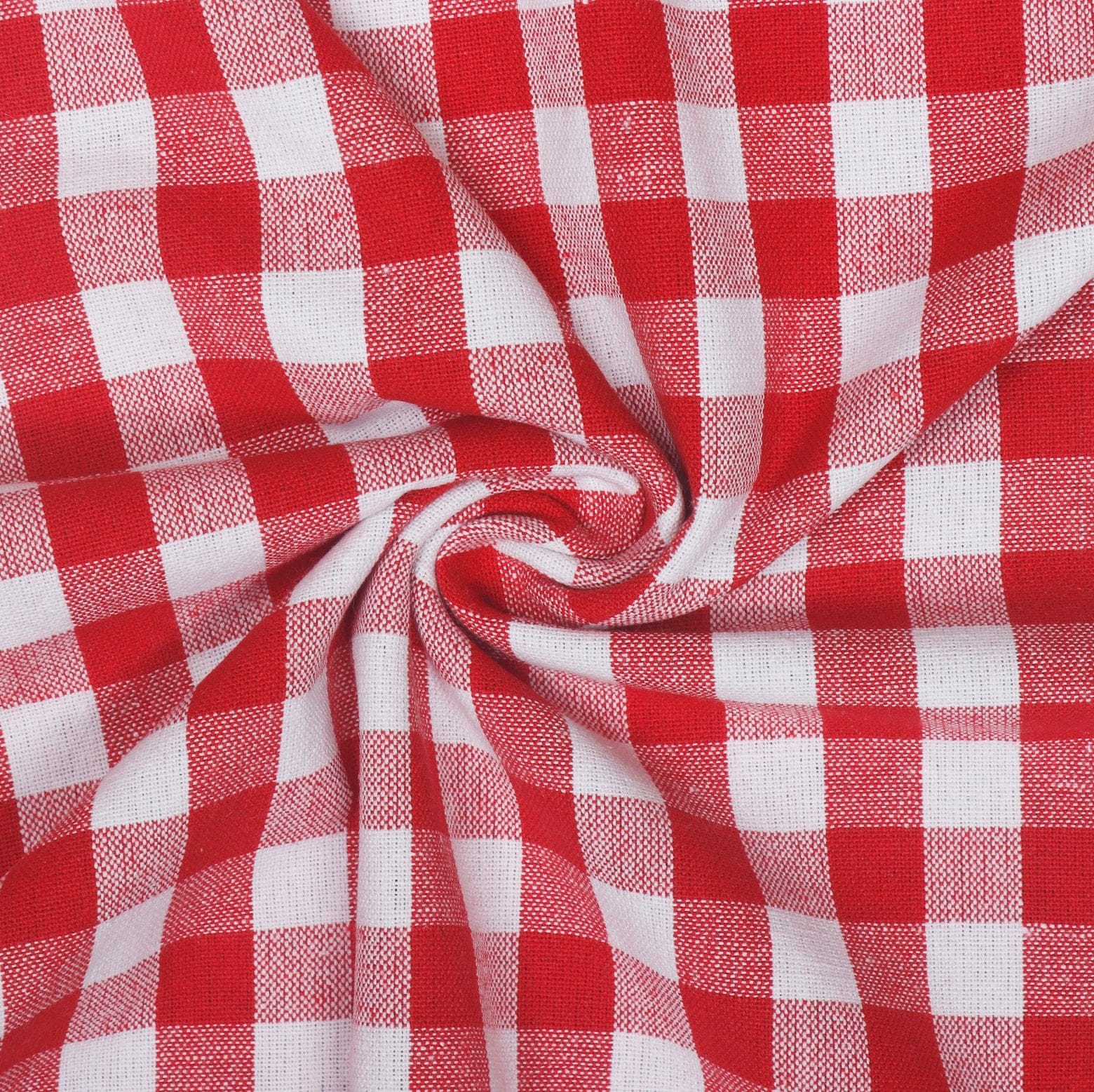 Cotton Checkered Bedsheet with Pillow Covers (Red)