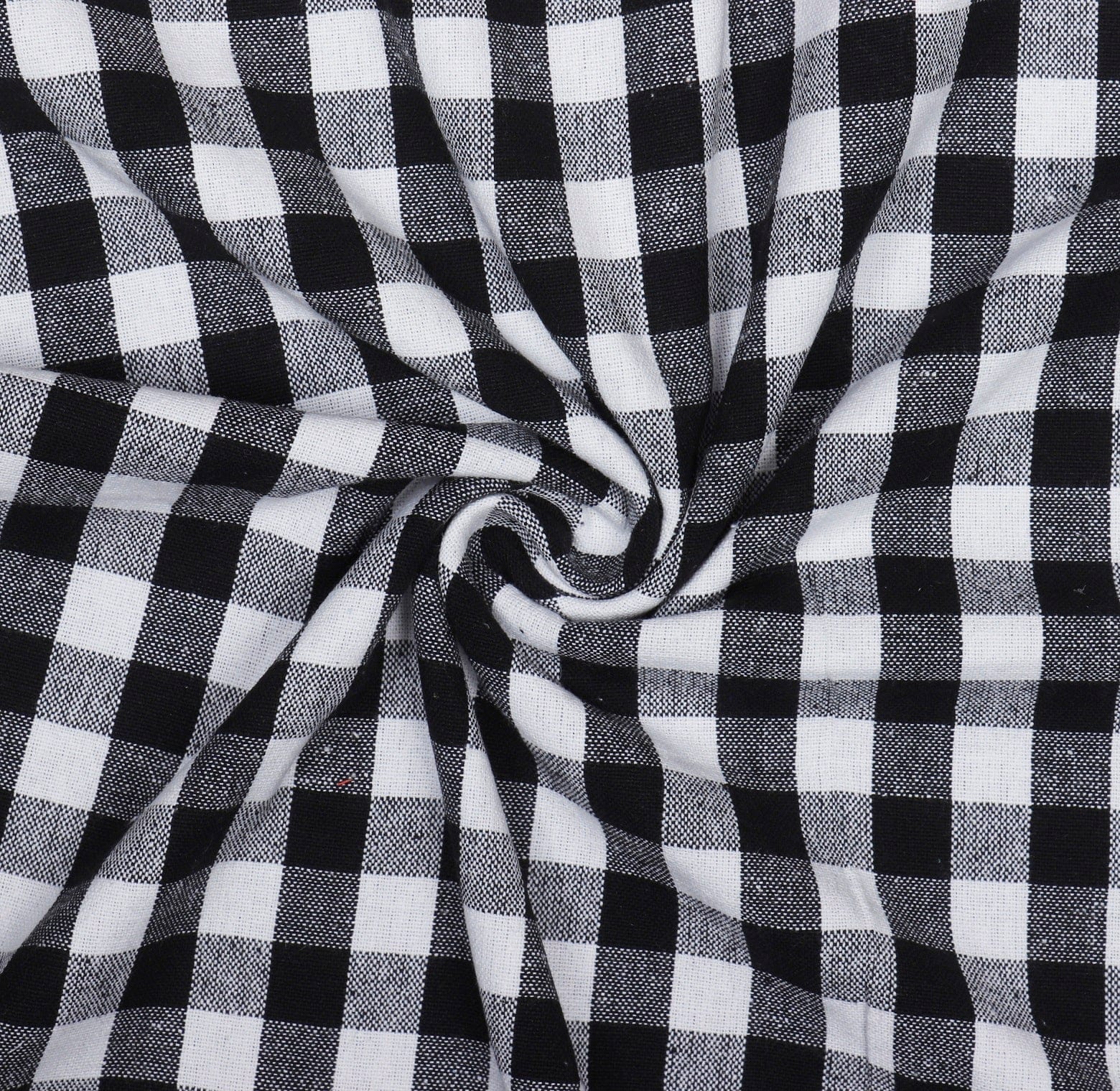 Cotton Checkered Bedsheet with Pillow Covers (Solid Black)