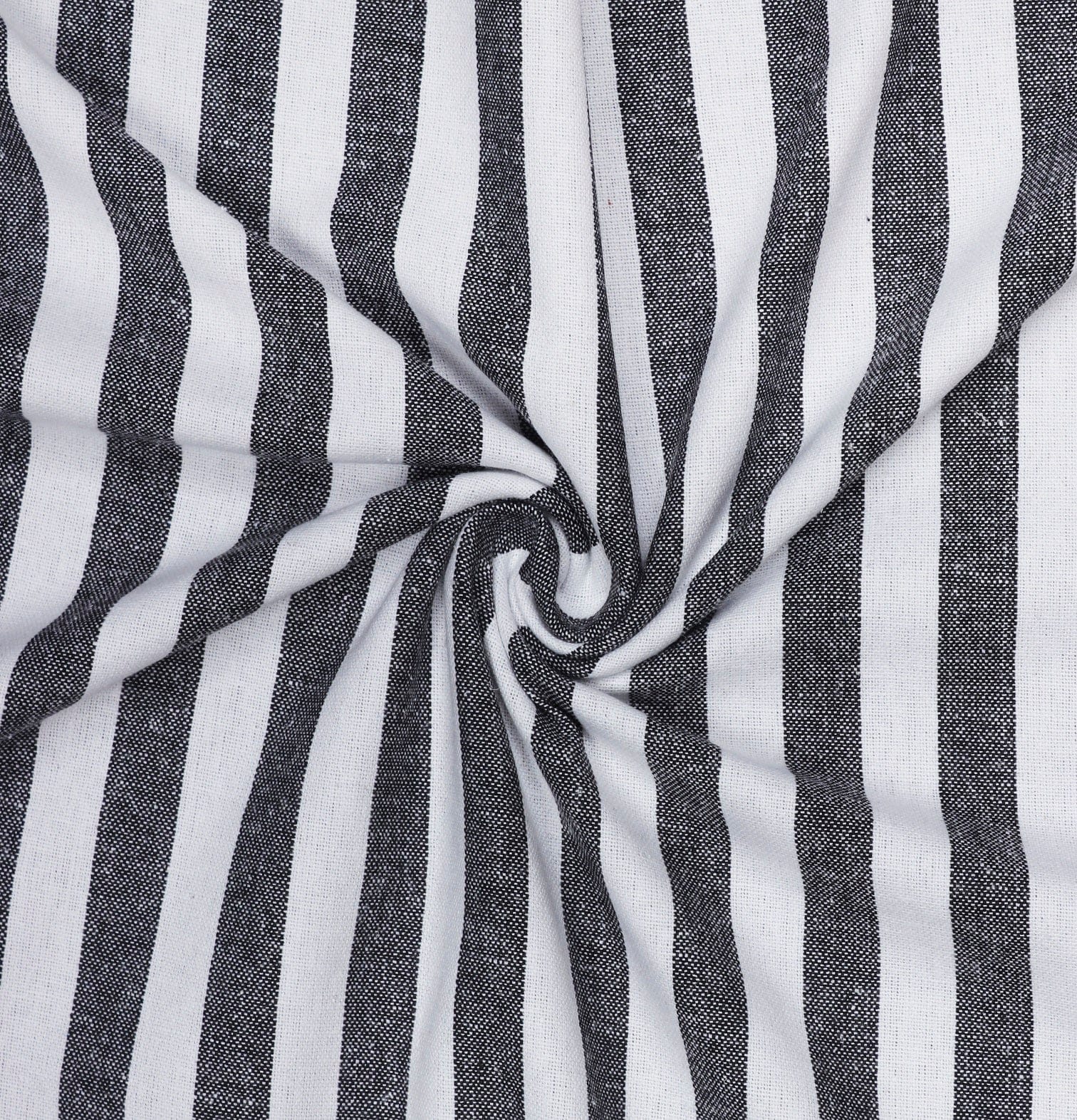 Cotton Striped Bedsheet with Pillow Covers (Black)