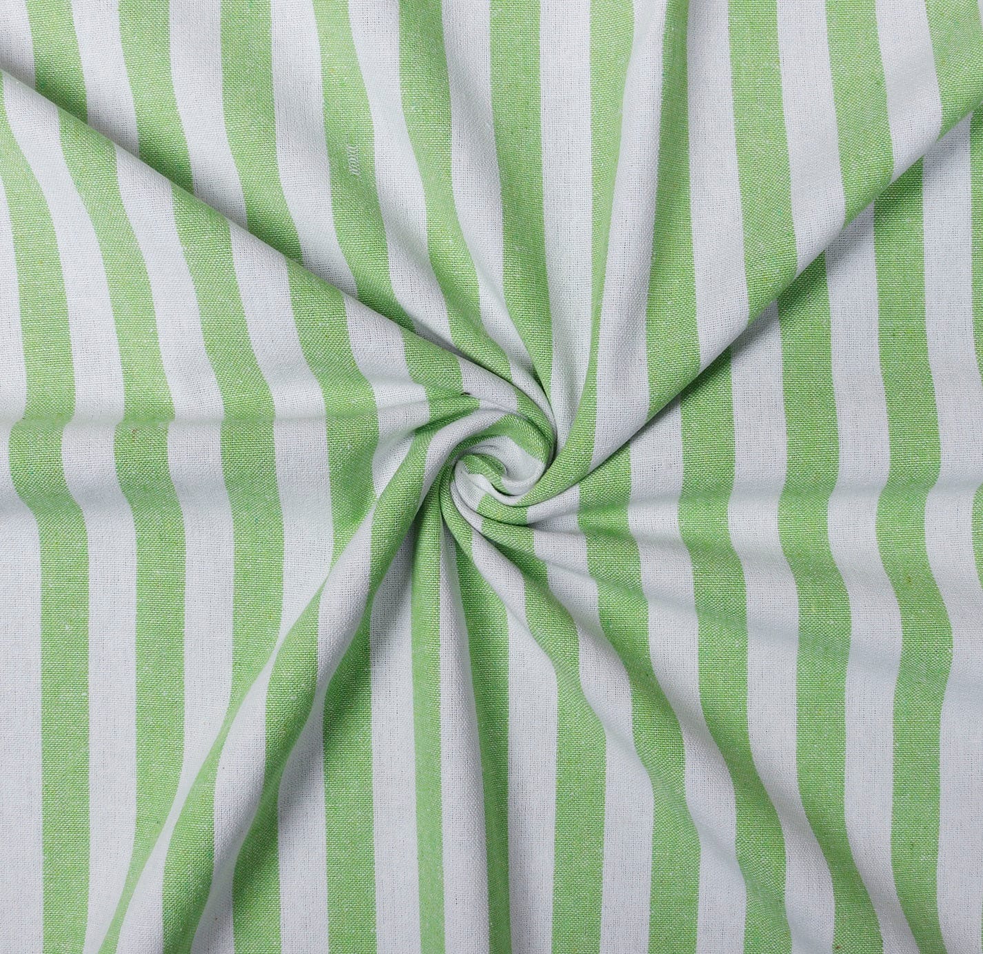 Cotton Striped Bedsheet with Pillow Covers (Green)