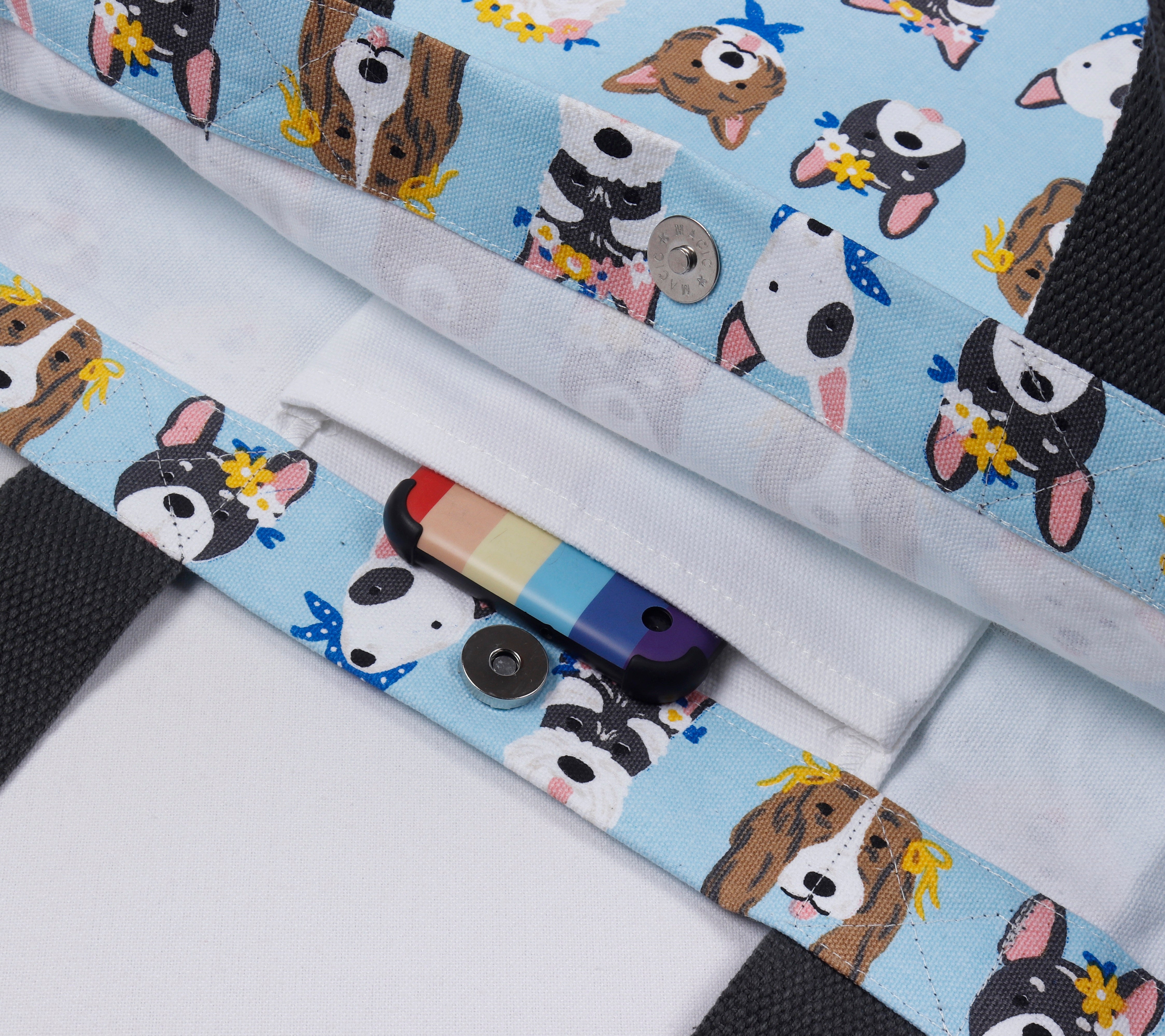 Cotton Canvas Animal Parade Digital Printed Shopping Tote Bags