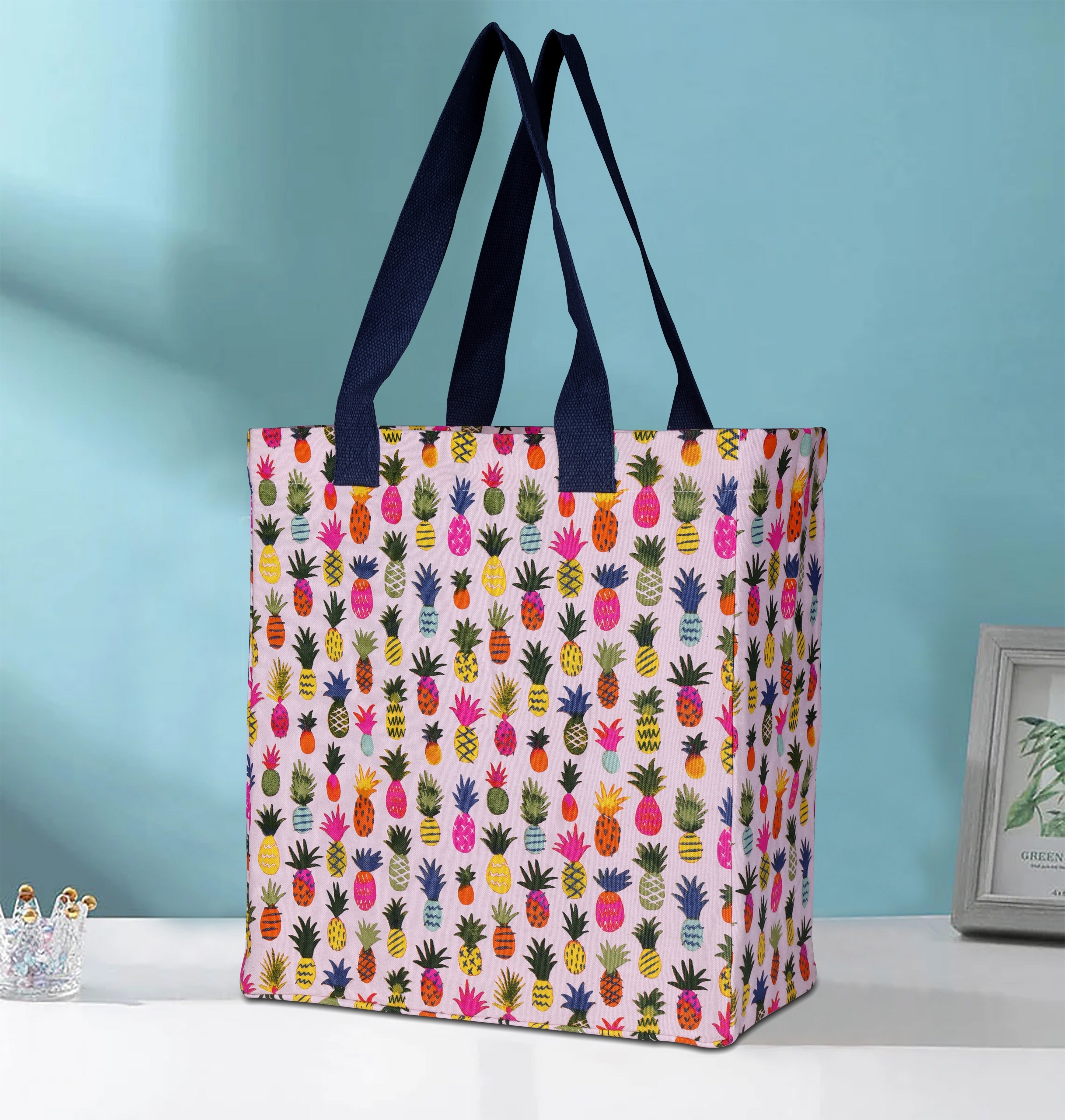 Cotton Canvas Heart Sprinkle Digital Printed Shopping Tote Bags