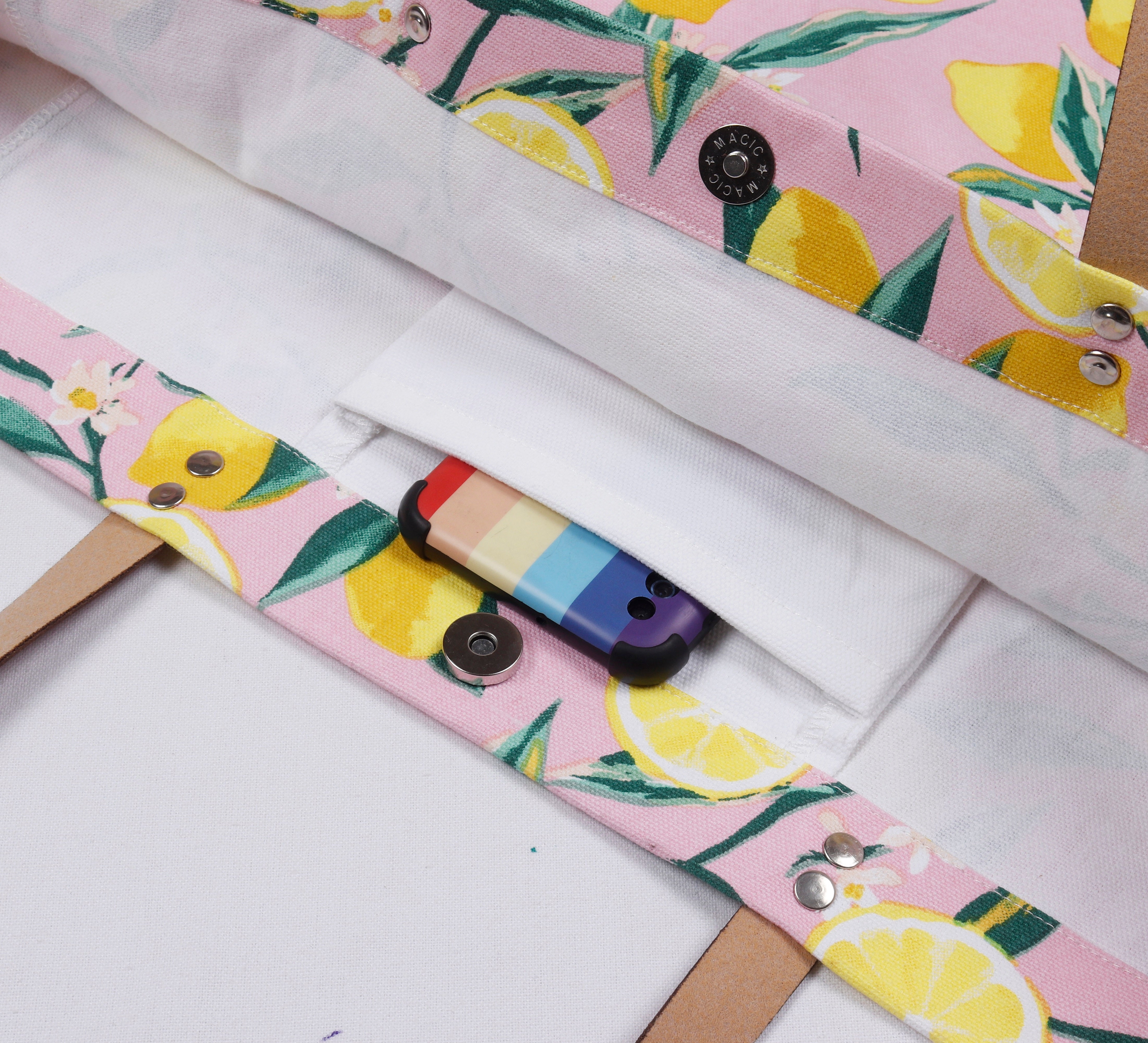 Cotton Canvas Lemon Bliss Digital Printed Shopping Tote Bags