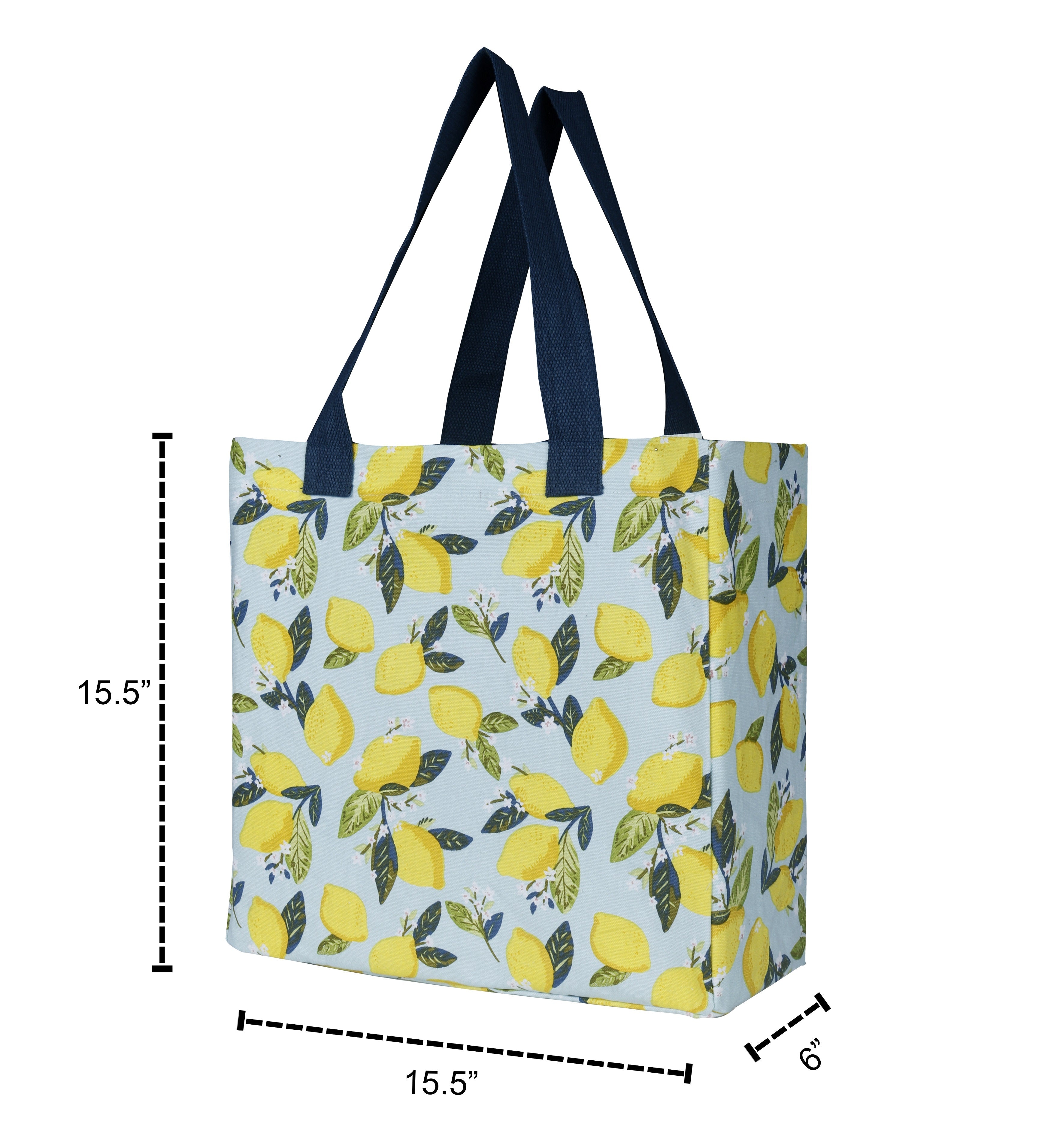 Cotton Canvas Citrus Twist Digital Printed Shopping Tote Bags