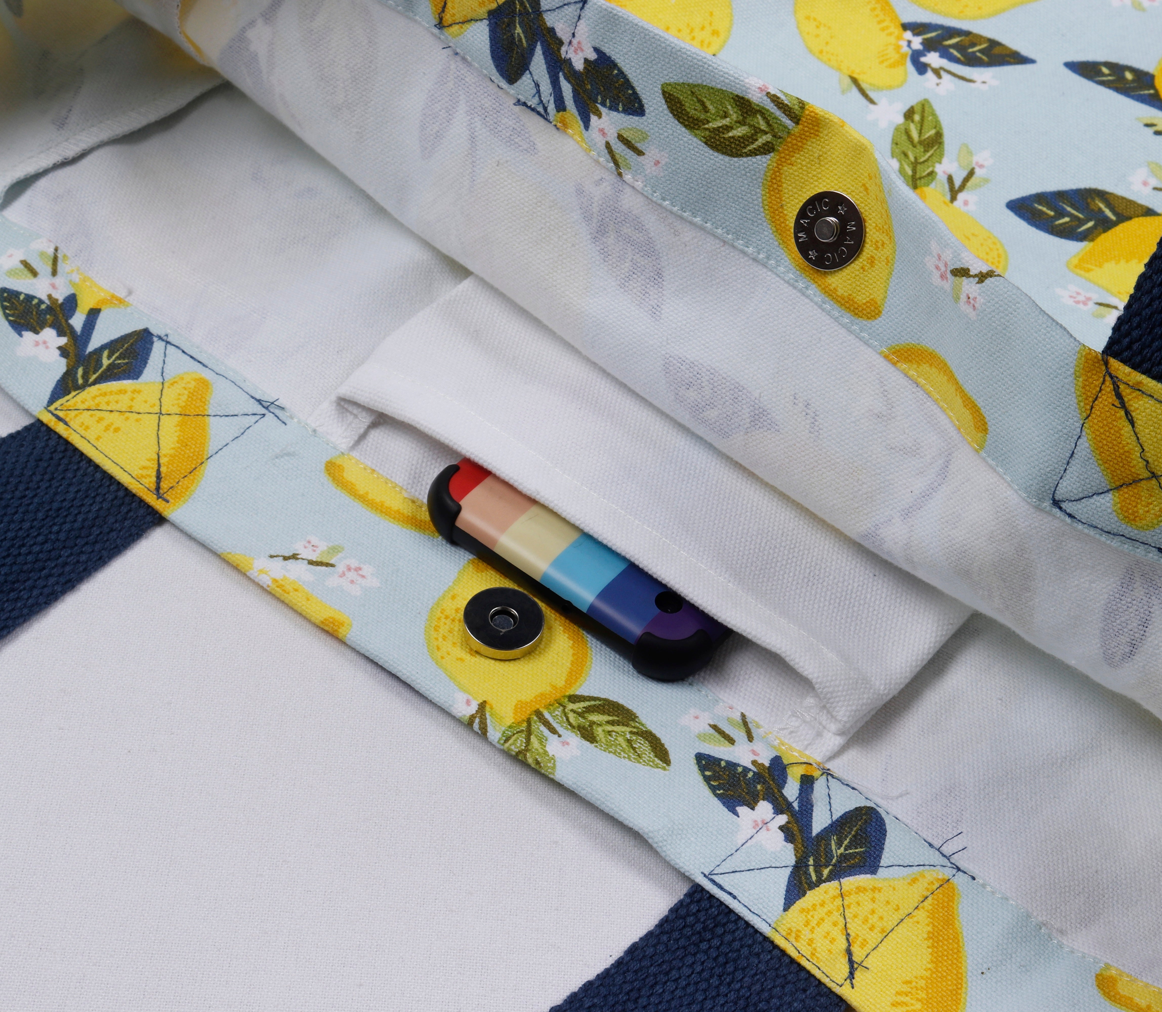 Cotton Canvas Citrus Twist Digital Printed Shopping Tote Bags