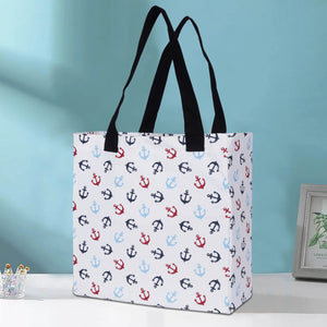 Cotton Canvas Anchors Digital Printed Shopping Tote Bags