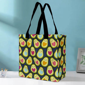 Cotton Canvas Avocado Vibe Digital Printed Shopping Tote Bags