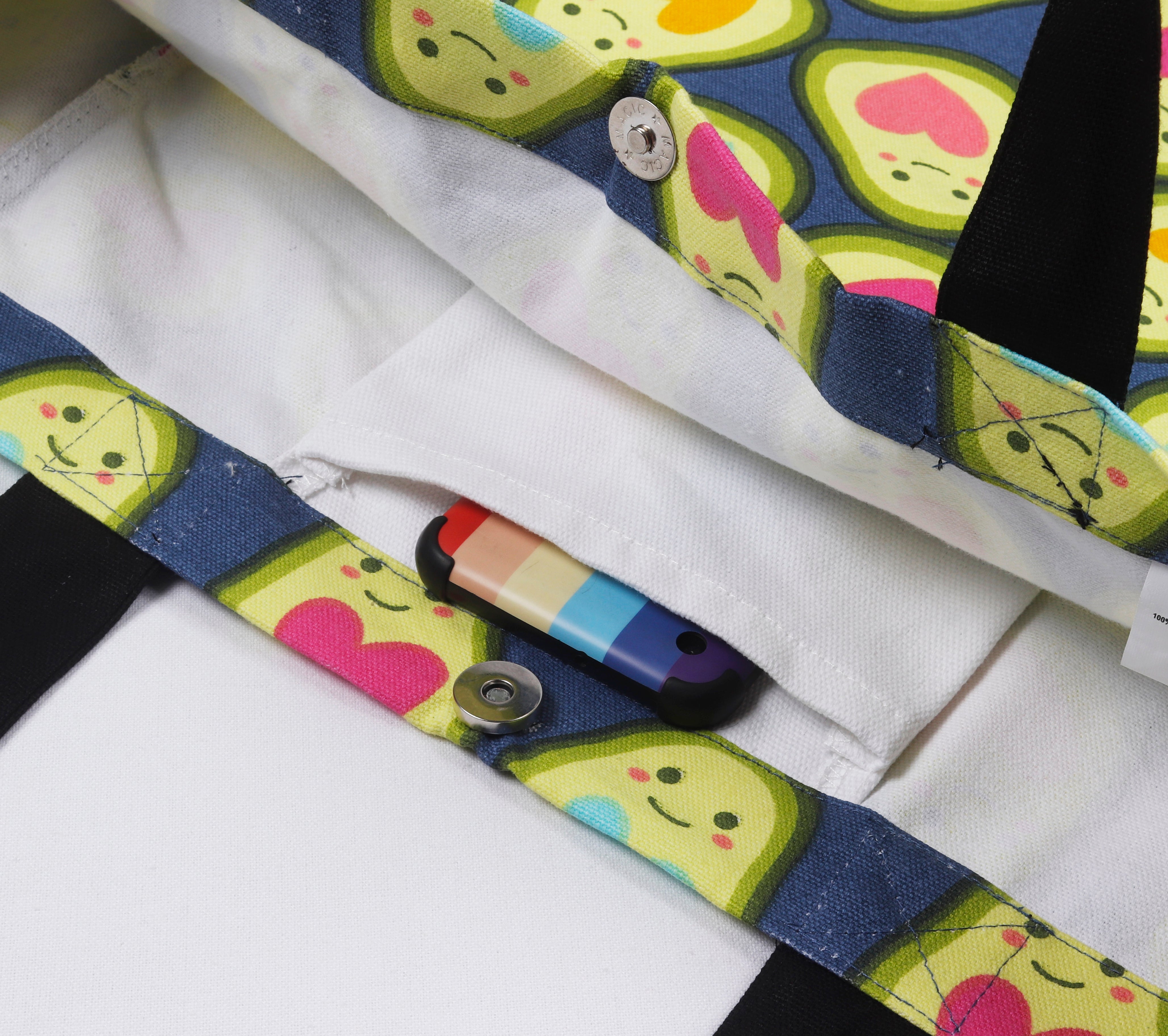 Cotton Canvas Avocado Vibe Digital Printed Shopping Tote Bags