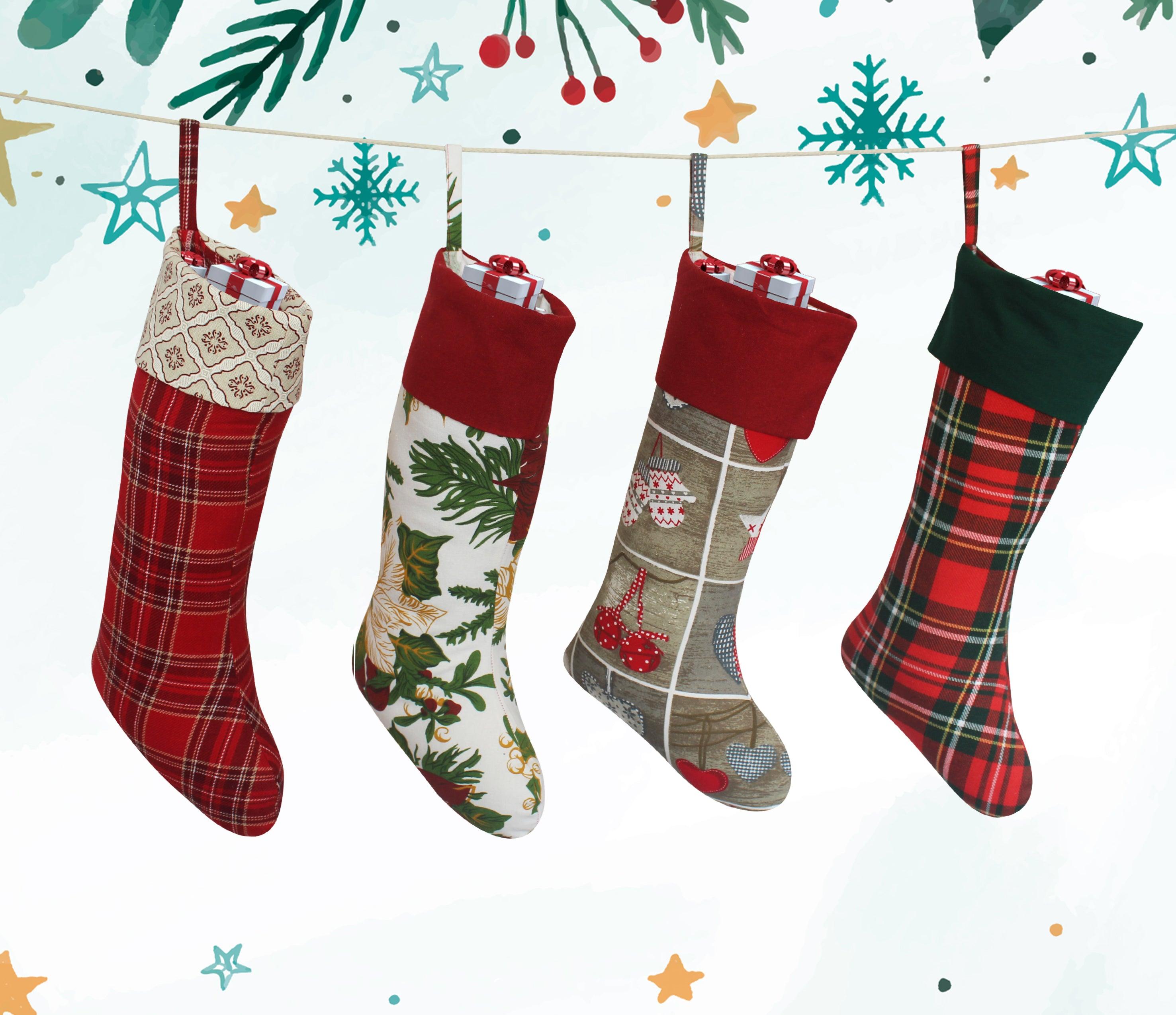 Cotton Xmas Designs Stockings Pack of 4