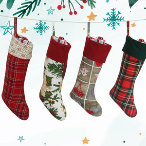 Cotton Xmas Designs Stockings Pack of 4 freeshipping - Airwill