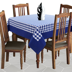 Cotton Gingham Check Blue with Border 4 Seater Table Cloths Pack of 1 freeshipping - Airwill
