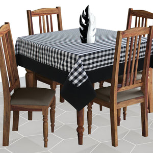 Cotton Gingham Check Black with Border 4 Seater Table Cloths Pack of 1 freeshipping - Airwill