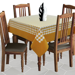 Cotton Gingham Check Yellow with Border 4 Seater Table Cloths Pack of 1 freeshipping - Airwill