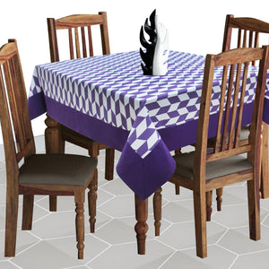 Cotton Classic Diamond Purple with Border 4 Seater Table Cloths Pack of 1 freeshipping - Airwill
