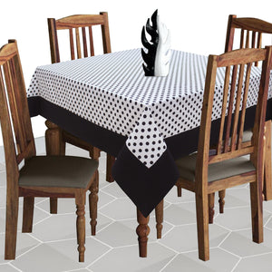 Cotton White Polka Dot with Border 4 Seater Table Cloths Pack of 1 freeshipping - Airwill