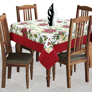 Cotton Maroon Floral with Border 4 Seater Table Cloths Pack of 1 freeshipping - Airwill