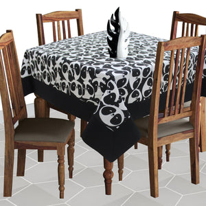 Cotton Black Panda with Border 4 Seater Table Cloths pack of 1 freeshipping - Airwill