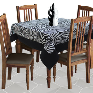 Cotton Black Zebra with Border 4 Seater Table Cloths Pack of 1 freeshipping - Airwill