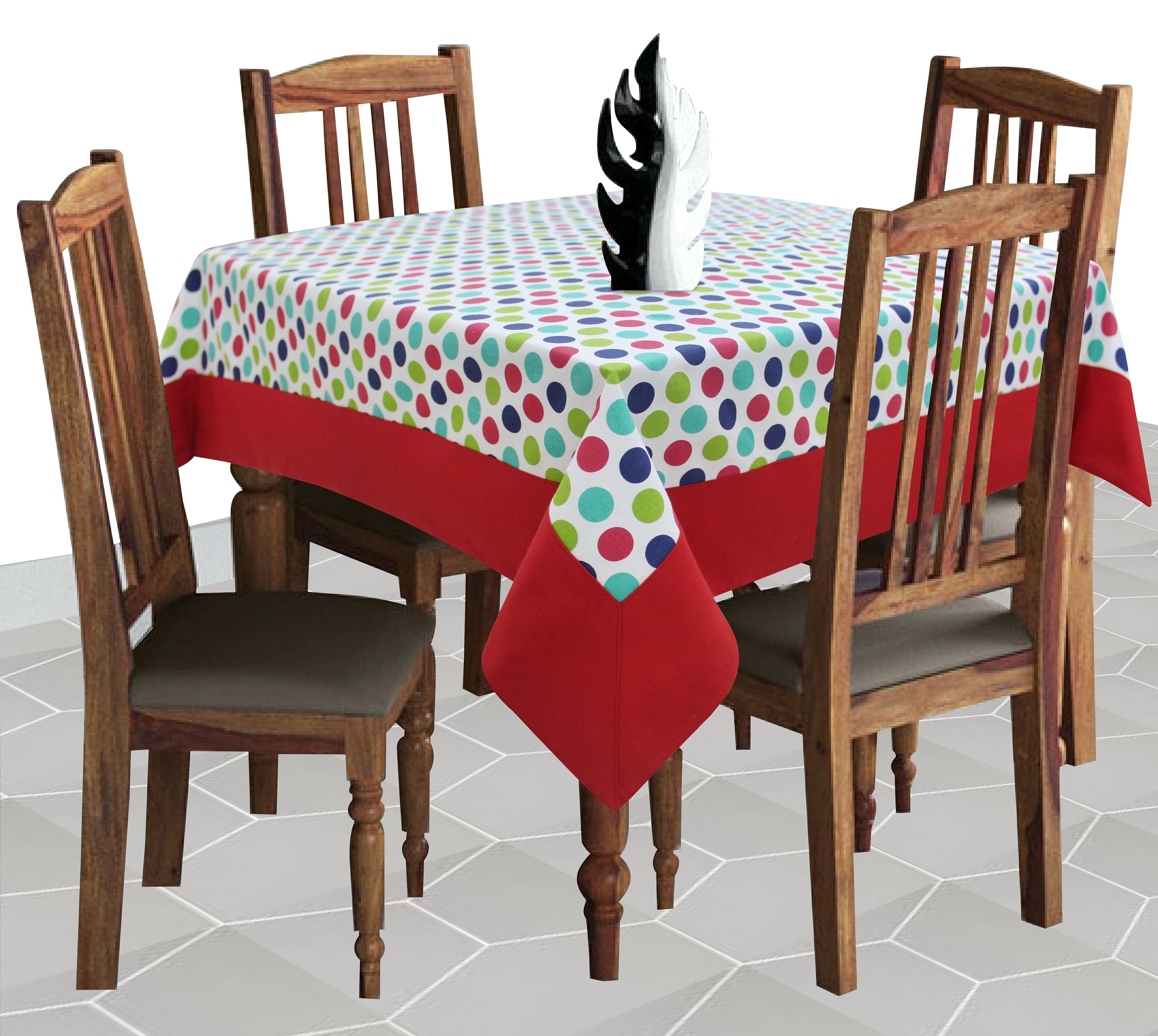 Cotton Singer Dot with Border 4 Seater Table Cloths