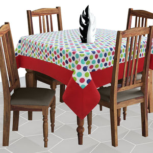 Cotton Singer Dot with Border 4 Seater Table Cloths Pack of 1 freeshipping - Airwill