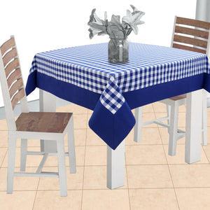 Cotton Gingham Check Blue with Border 2 Seater Table Cloths Pack of 1 freeshipping - Airwill