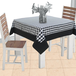 Cotton Gingham Check Black with Border 2 Seater Table Cloths Pack of 1 freeshipping - Airwill