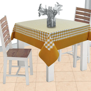 Cotton Gingham Check Yellow with Border 2 Seater Table Cloths Pack of 1 freeshipping - Airwill