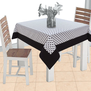 Cotton White Polka Dot with Border 2 Seater Table Cloths Pack of 1 freeshipping - Airwill