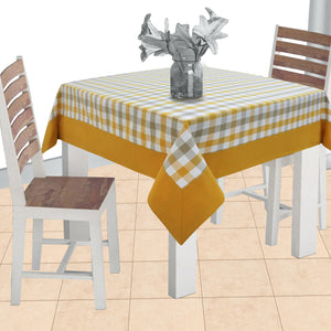 Cotton Lanfranki Yellow with Border 2 Seater Table Cloths Pack of 1 freeshipping - Airwill