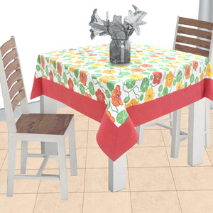 Cotton Green & Orange Floral with Border 2 Seater table Cloths Pack of 1 freeshipping - Airwill