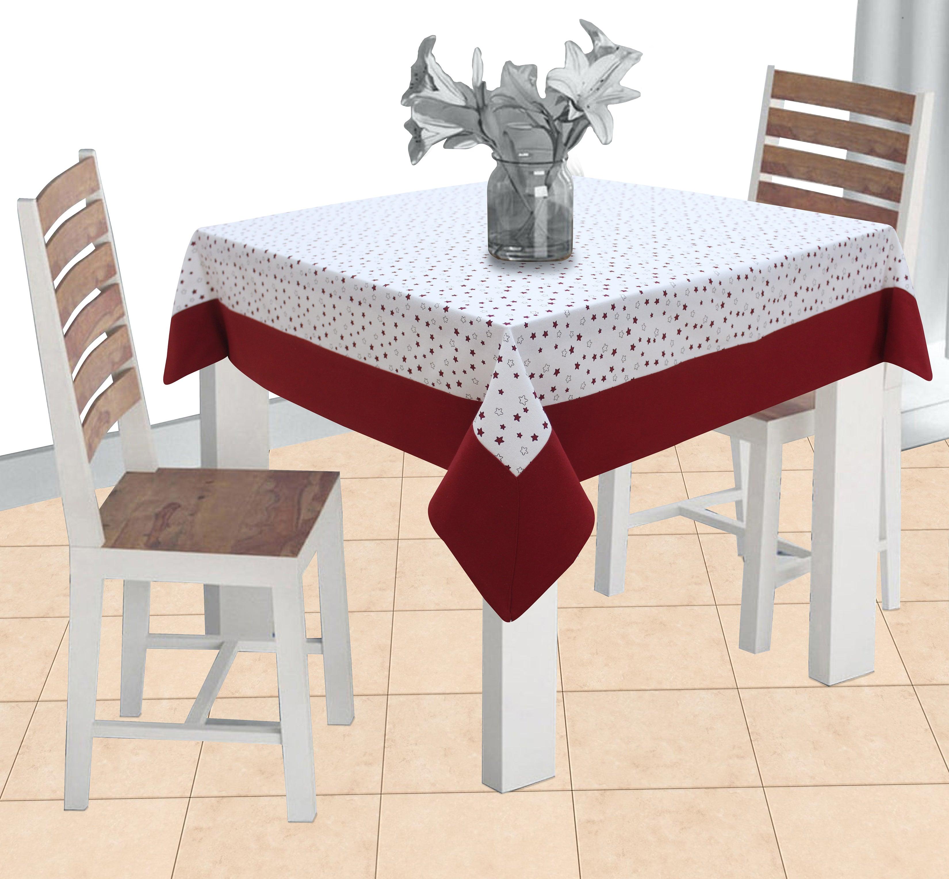 Cotton Ricco Star with Attached Border 2 Seaters Table Cloths