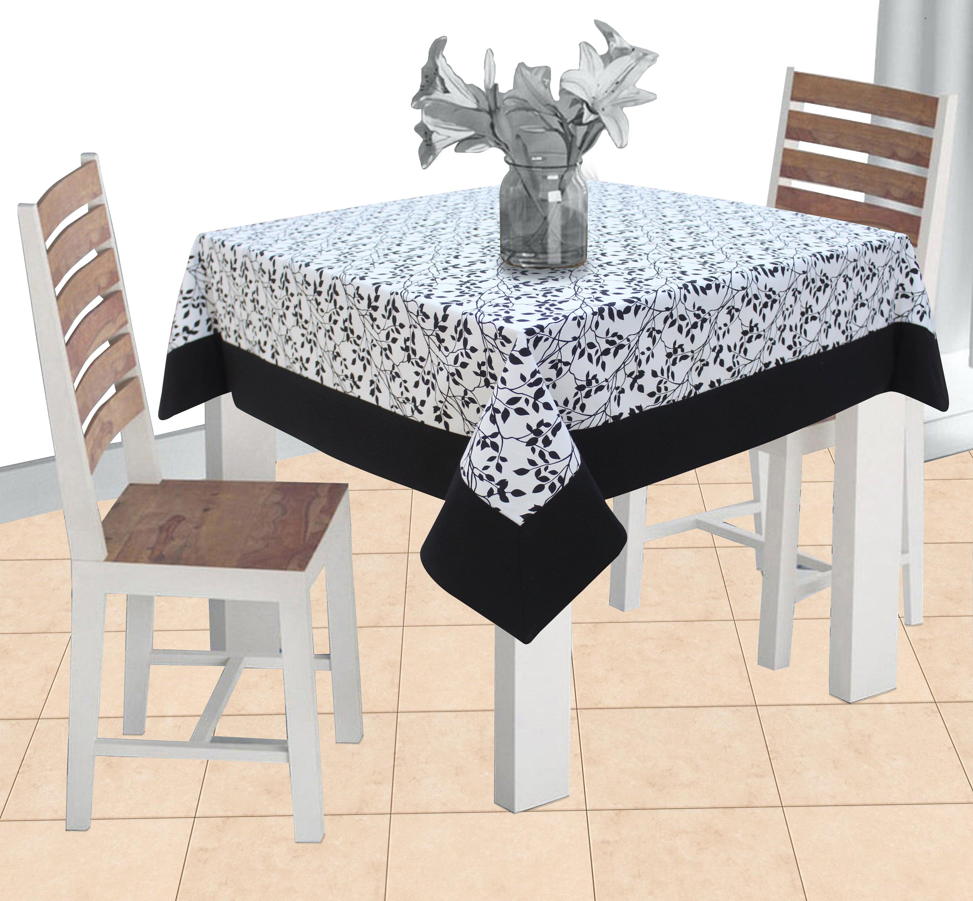 Cotton Small Leaf with Attached Border 2 Seaters Table Cloths