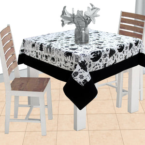 Cotton Wild Animals with Border 2 Seater Table Cloths Pack of 1 freeshipping - Airwill