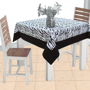 Cotton White Tiger Stripe with Border 2 Seater Table Cloths Pack of 1 freeshipping - Airwill