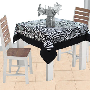 Cotton Black Zebra with Border 2 Seater Table Cloths Pack of 1 freeshipping - Airwill