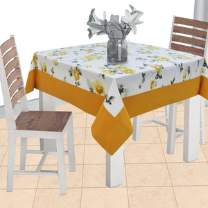 Cotton Elan Flower with Border 2 Seater Table Cloths Pack of 1 freeshipping - Airwill