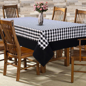 Cotton Gingham Check Black with Border 6 Seater Table Cloths Pack of 1 freeshipping - Airwill