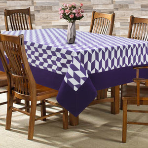 Cotton Classic Diamond Purple with Border 6 Seater Table Cloths Pack of 1 freeshipping - Airwill