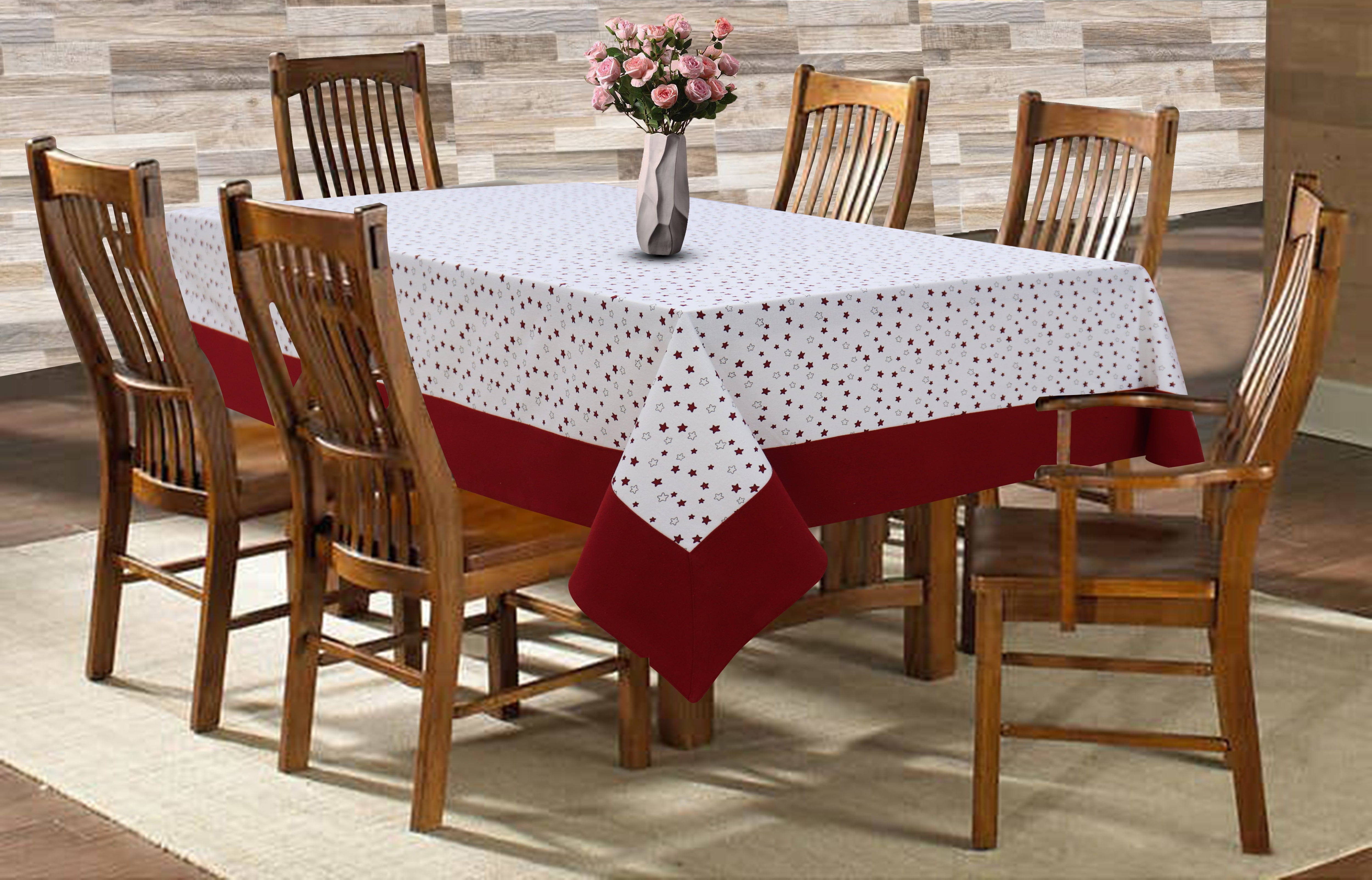 Cotton Ricco Star with Border 6 Seater Table Cloths
