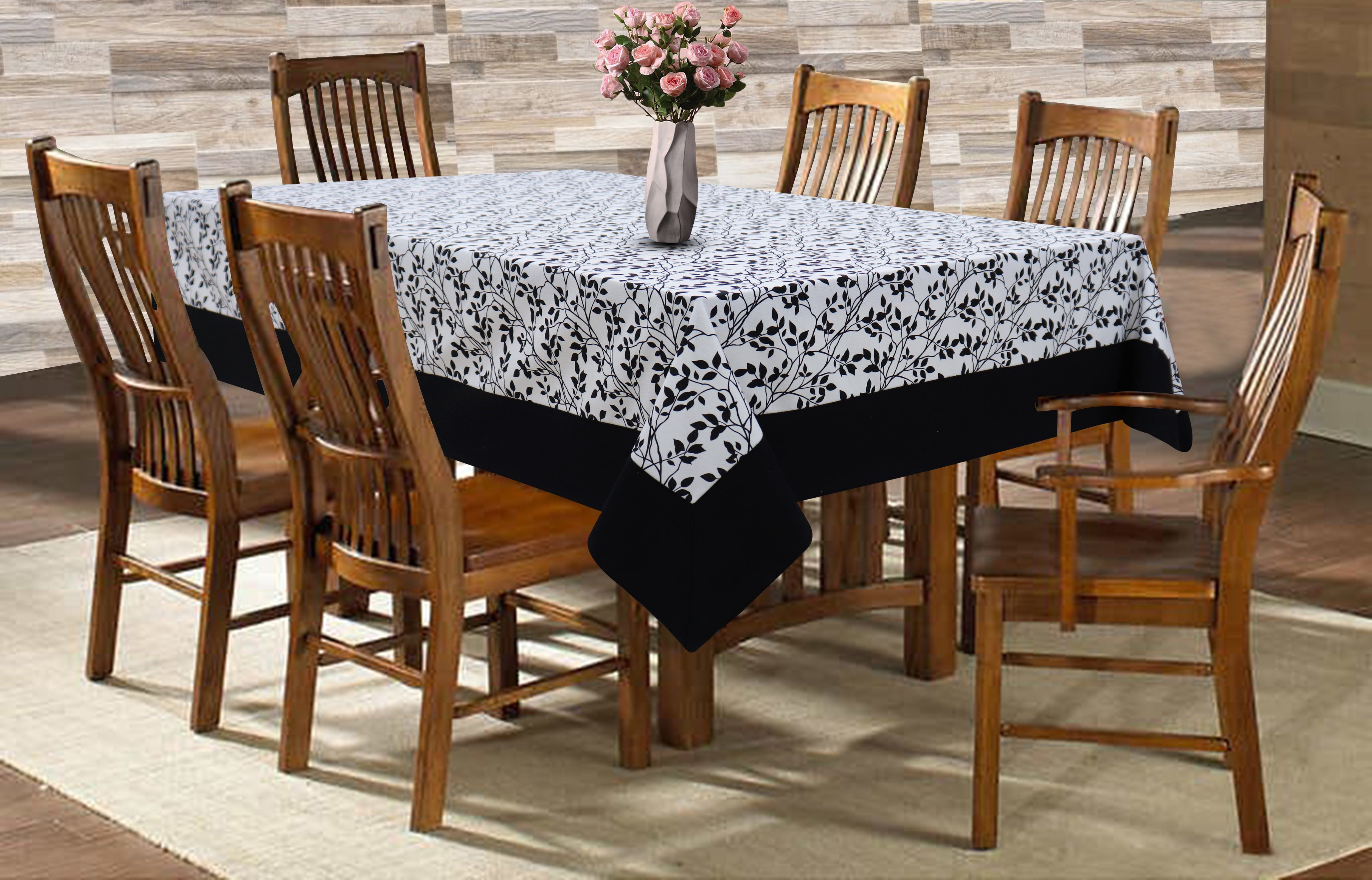 Cotton Small Leaf with Border 6 Seater Table Cloths