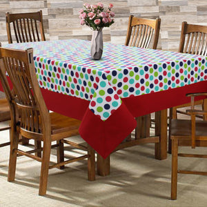 Cotton Singer Dot with Border 6 Seater Table Cloths Pack of 1 freeshipping - Airwill